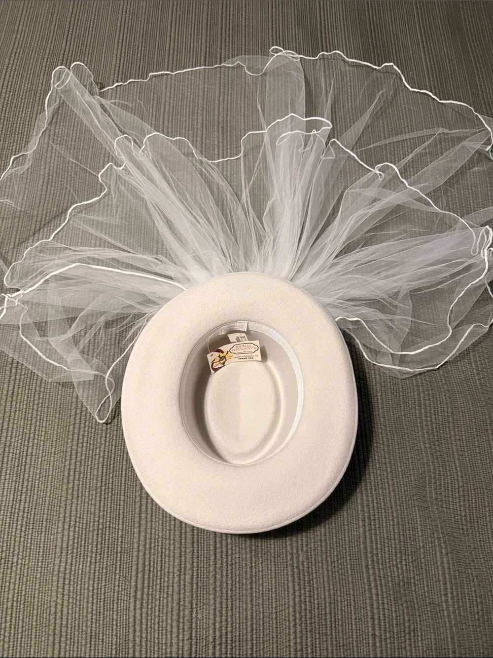 White Bridal Veil Fascinator Hat with Floral Detail